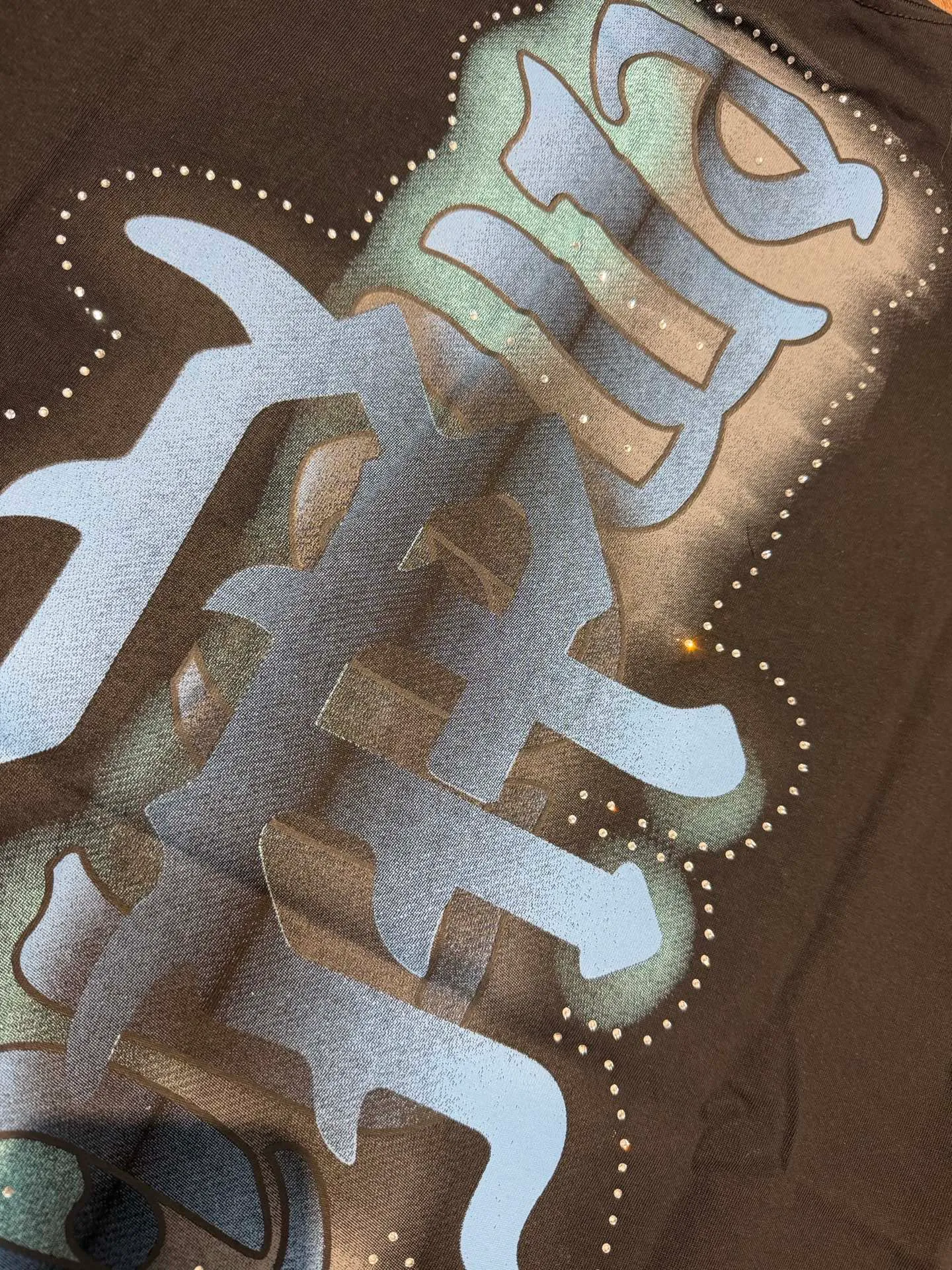 E 8122 #Cream White/Active Black｜ MIXED EMOTION In Stock real shot (imported Australian diamond perm) American trendy brand loose casual T-shirt Fabric (fabric): 32 counts Weight combed double yarn pure cotton Sizes (size): S-M L